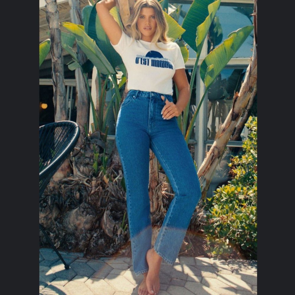 NWT Rollas Original Straight Denim in Ashley Blue